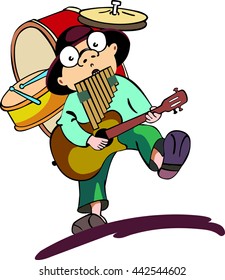 The illustration of people music, the tramp