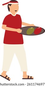 Illustration of People on Indonesian Independence Day. People Play Traditional Game. Vector Character