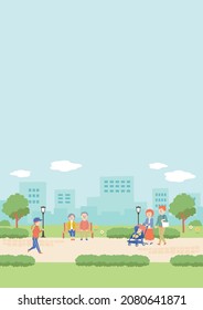 Illustration of people in the park