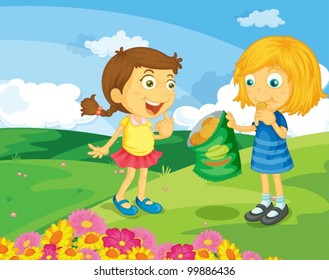Illustration of people in the park