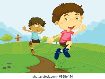 Hopping Kids Stock Vectors, Images & Vector Art | Shutterstock