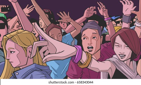 Illustration People Partying Color Stock Vector (Royalty Free ...