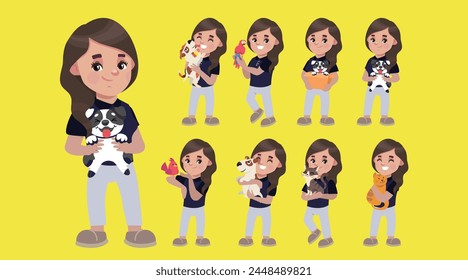 Ilustración de personas con mascotas