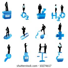 Illustration of people and pharmacy