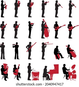 Illustration of people playing musical instruments