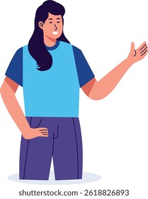 Ilustração de pessoas apontando. Design de Caracteres de Desenho Animado de Vetor