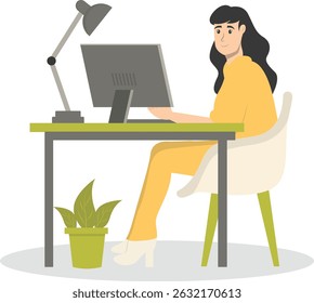 Ilustração do Programador de Pessoas Trabalhando no Office. Caractere de Desenho Animado Vetorial