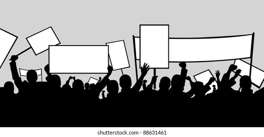 illustration of people protesting