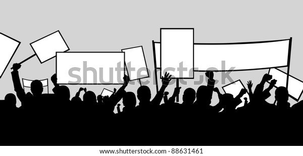 Illustration People Protesting Stock Vector (Royalty Free) 88631461