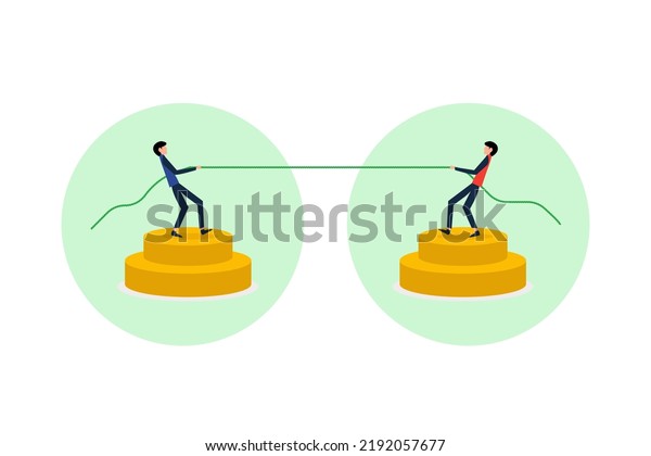 Illustration People Pulling Rope Symbol Business: เวกเตอร์สต็อก (ปลอด ...