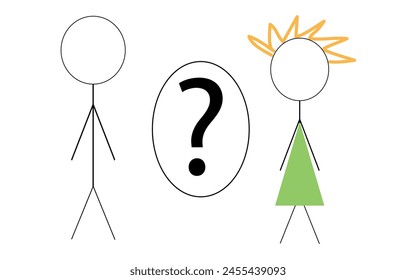 illustration of people and a question mark in the middle