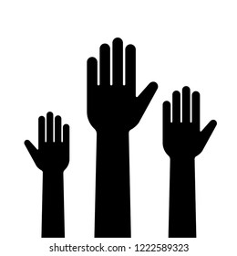 Illustration Of People Raising Hand