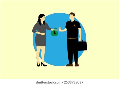 illustration of people refusing bribes or kickbacks