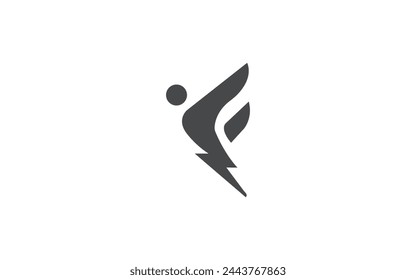 Illustration of People Running in Solid Color, Use for Exercising of Athletics Logo. Pro Vector