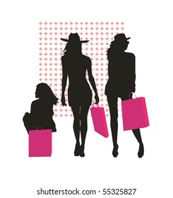 illustration of people in shopping