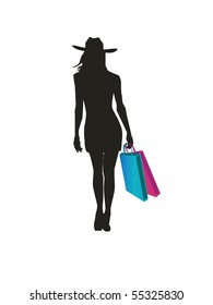 illustration of people in shopping