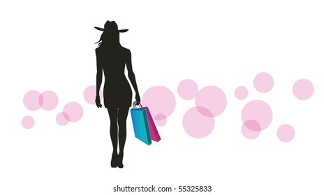 illustration of people in shopping