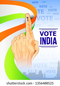 Illustration People Showing Voting Finger India Stock Vector (Royalty ...