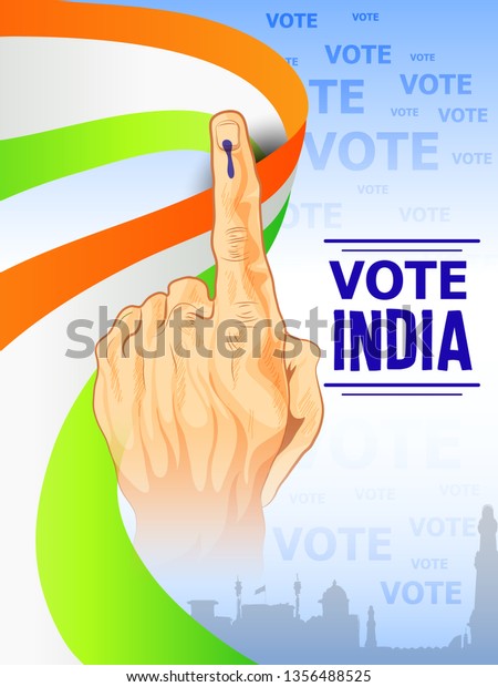 Illustration People Showing Voting Finger India Stock Vector (Royalty ...