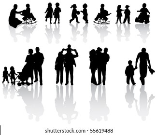 Illustration of people silhouettes