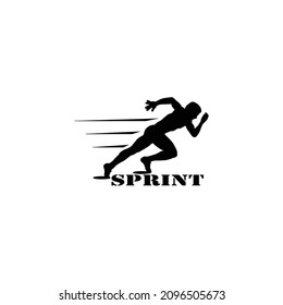 illustration of people sprint silhouette