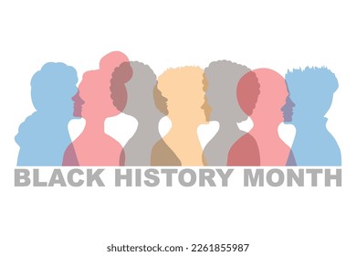 Illustration of people standing side by side together. Black History Month