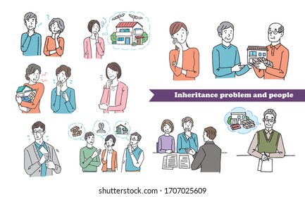 Illustration of people suffering from inheritance