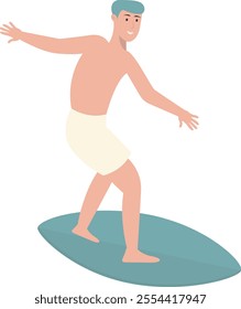 Illustration of People Surfing Activities. Vector Character in Flat Cartoon Style