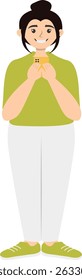 Illustration of People and Technology Device. Technology Addiction. Vector Character in Flat Cartoon Style