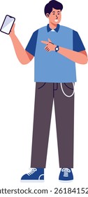 Illustration of People with Technology Devices. Flat Cartoon Vector Character.