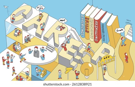 Illustration of people thinking about their career paths