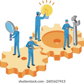 Illustration of people thinking about work improvements