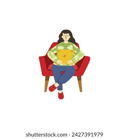 illustration of people tried and relaxing on chair