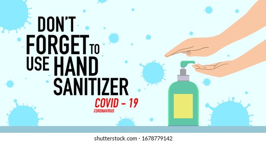 Illustration of people using hand sanitizer for preventing corona virus, covid - 19
