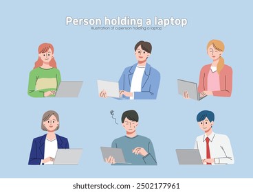 Illustration of people using laptops