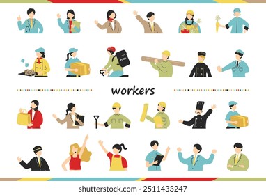 An illustration of people in various occupations