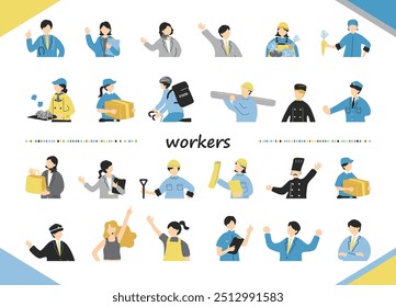 An illustration of people in various occupations