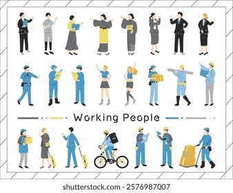 Illustration of people with various occupations