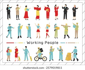 Illustration of people with various occupations
