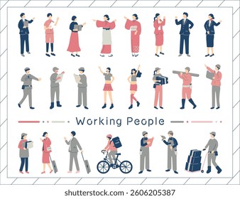 Illustration of people with various occupations