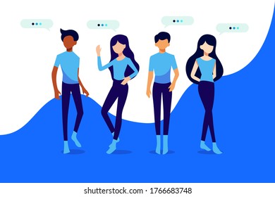 illustration of people vector, work team
