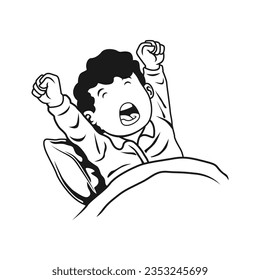 illustration of people waking up vector image