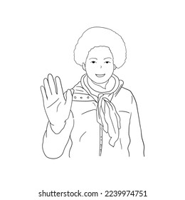 illustration of people waving in greeting