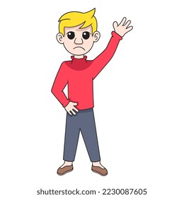 illustration of people waving in greeting. vector design illustration art