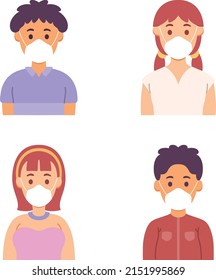 illustration of people wearing masks