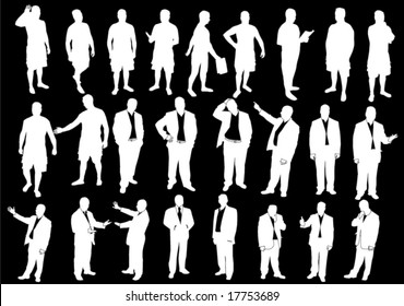 Illustration People White Isolated Black Stock Vector (Royalty Free ...