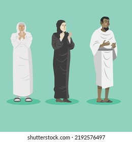illustration of people who are doing hajj