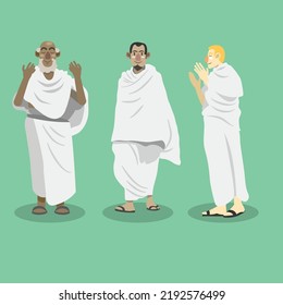 illustration of people who are doing hajj