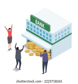 It is an illustration of people who are sad because there is no money in the bank.