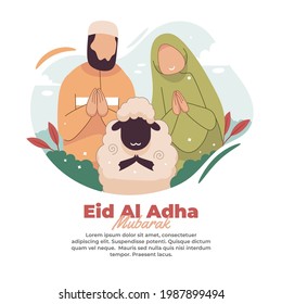 illustration of people wishing you a happy eid al-adha